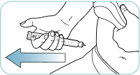 Removing the needle from the skin.