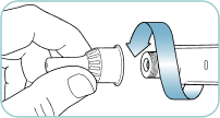 Removing the capped needle for disposal.