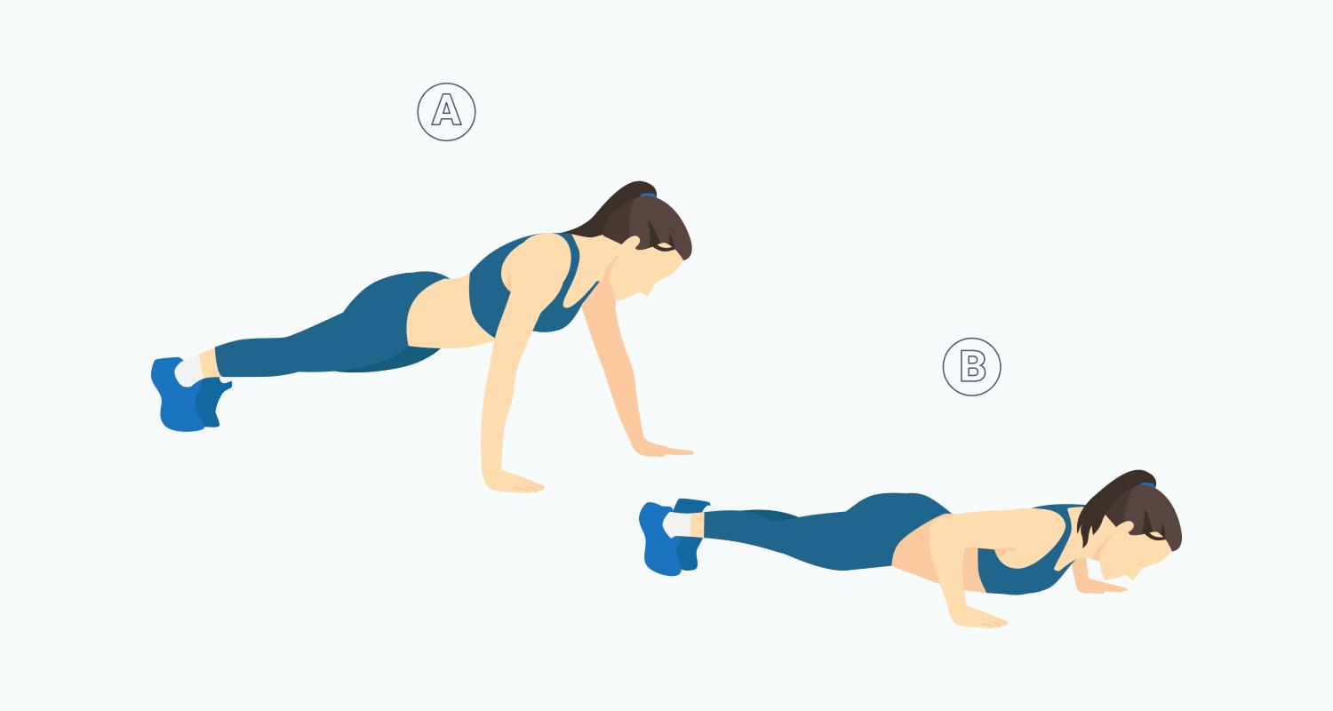 A woman doing push-ups