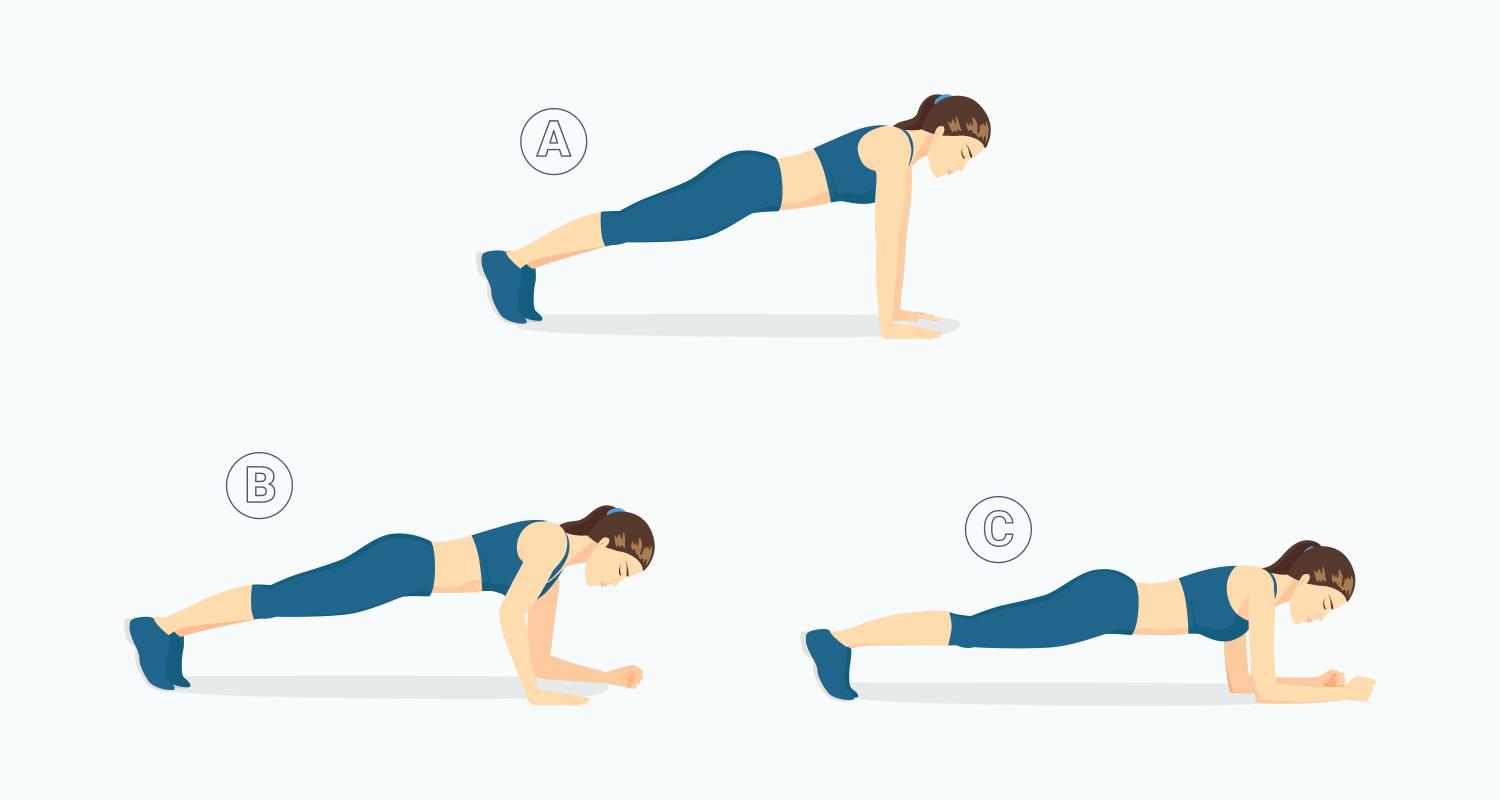 A woman doing the plank hold exercise