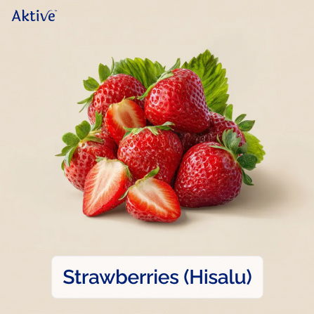 Fresh whole and sliced strawberries