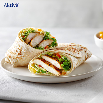 Chicken wrap on a white plate