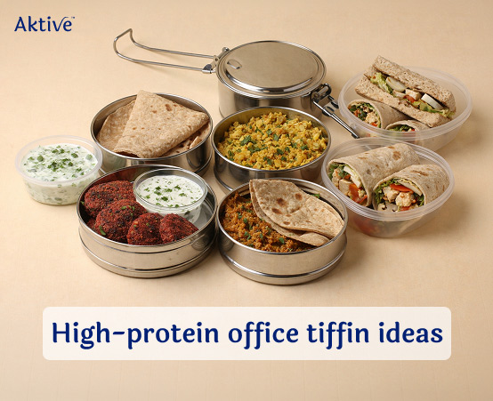 High-protein Indian tiffin meals in a steel tiffin box