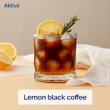 Lemon juice ice black coffee