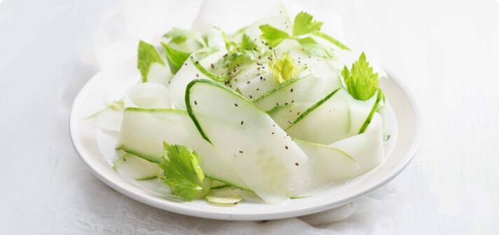 Chia seeds and cucumber salad