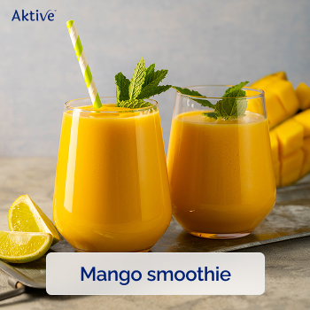 Mango smoothie in two glasses