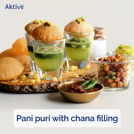 Pani puri with chana filling