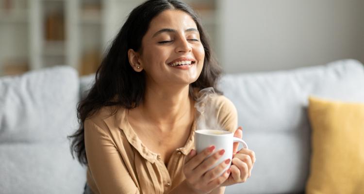 Indian women relaxing with a cup of tea